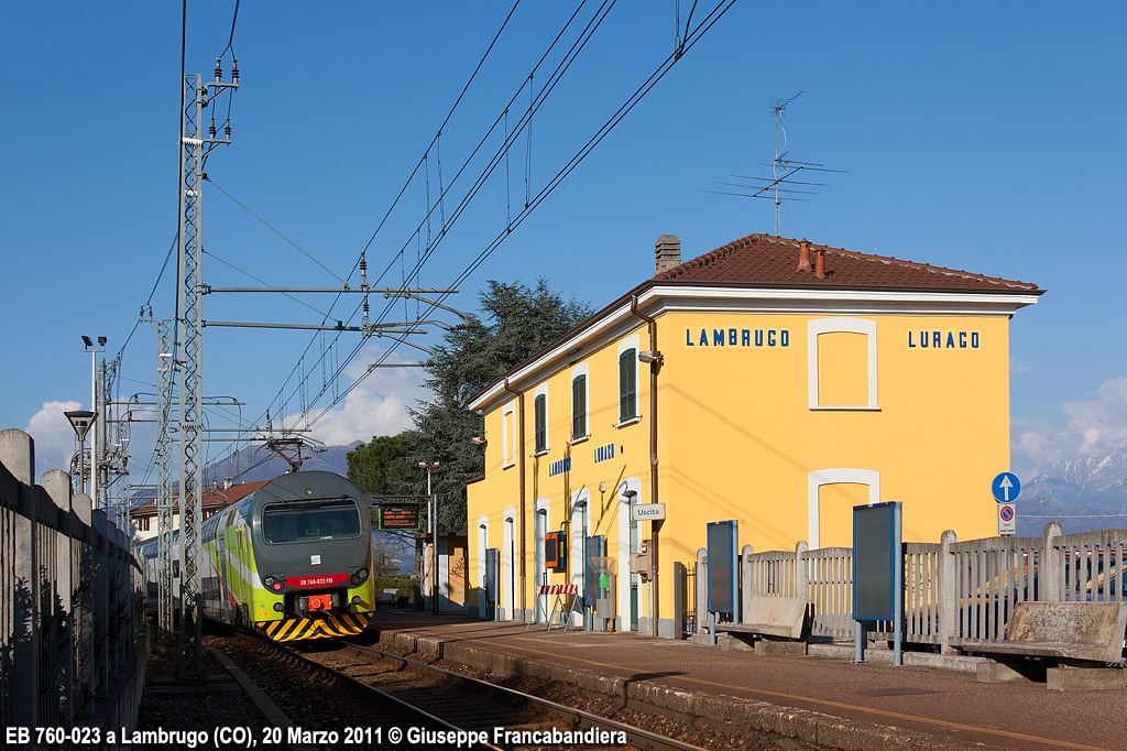 Treno LeNord LN con Elettrotreno TAF EB 760.023 Foto Giuseppe Francabandiera