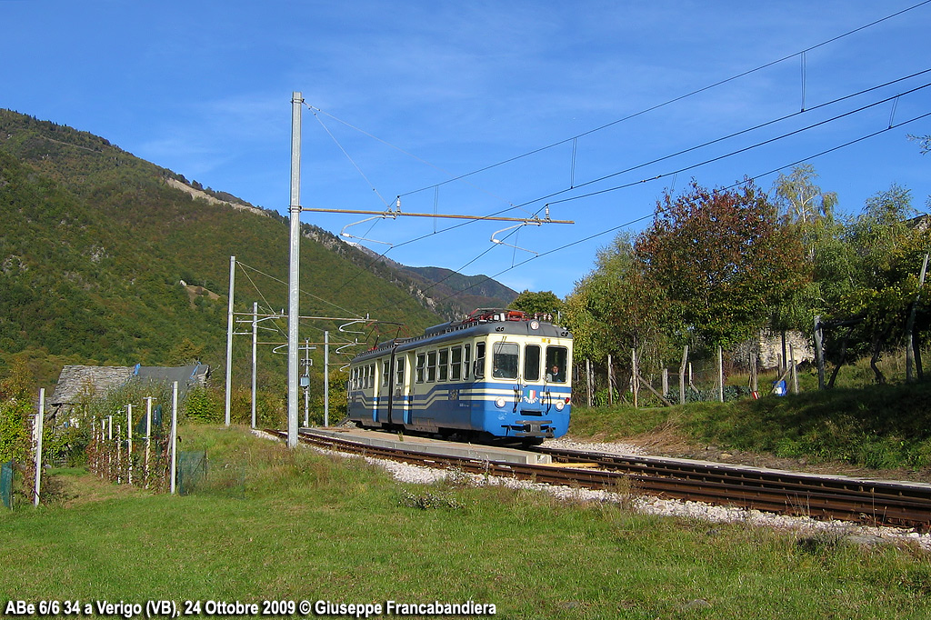 Treno SSIF con Elettrotreno ABDe 6/6 34 Foto Giuseppe Francabandiera