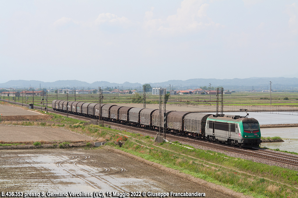 Treno Merci Captrain Italia CTI con Locomotiva Elettrica E436 Foto Giuseppe Francabandiera